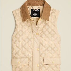 J. Crew Quilted barn vest Light Khaki 2X NWT